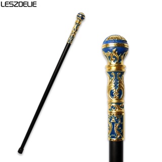 Express Shipping Men Luxury Gold With Blue One-Piece Fashion Knobs Walking Stick Women Party Decorative Elegant Walking