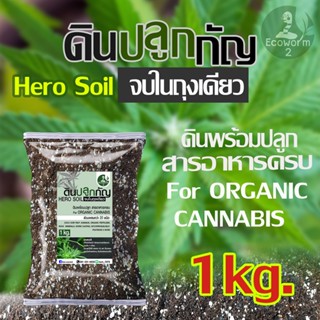 ดินปลูก สายเขียว-สมุนไพร Super soil 420 Potting mix auto Flower(1Kg)  จบในดินเดียว เพาะกล้า-เร่งใบ-เร่งดอก