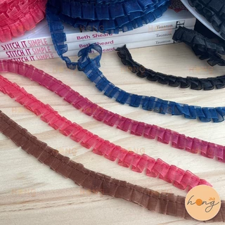 ☑️ระบายจีบผ้าแก้ว ระบายจีบ #4024 กว้าง 15 mm (สั่งขั้นต่ำ 1 หลา) [พร้อมส่งในไทย]