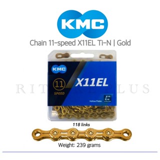 โซ่จักรยาน KMC X11EL 11-speed 118 links Ti-N | gold สีทอง