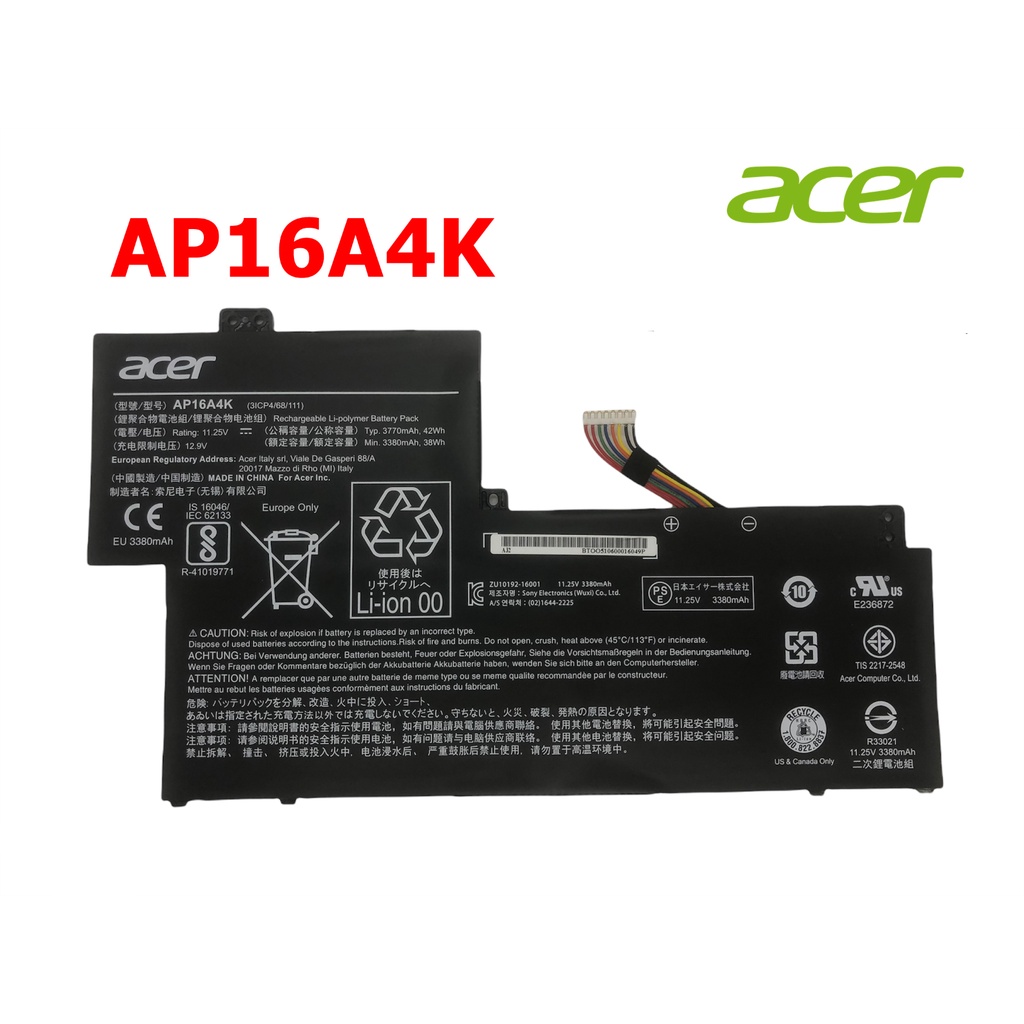 (ส่งฟรี ประกัน 1 ปี) แบตเตอรี่ โน๊ตุบ๊ค Battery Notebook Acer Swift 1 SF113-31 Series AP16A4K ของแท้