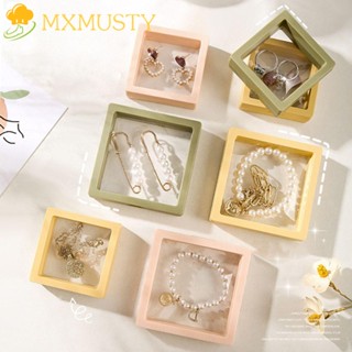 MXMUSTY Portable Transparent Jewelry Box Suspension Anti-oxidation Displays Case New Packaging Protective PE Film Square Ring Necklace Jewelry Display/Multicolor