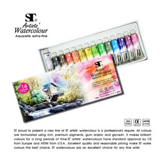 Renaissance ชุดสีน้ำ 12 สี  เกรดอาร์ทติส Water colour สีน้ำ เรเนซองส์ ขนาดบรรจุ 12 ml/หลอด สีน้ำหลอด