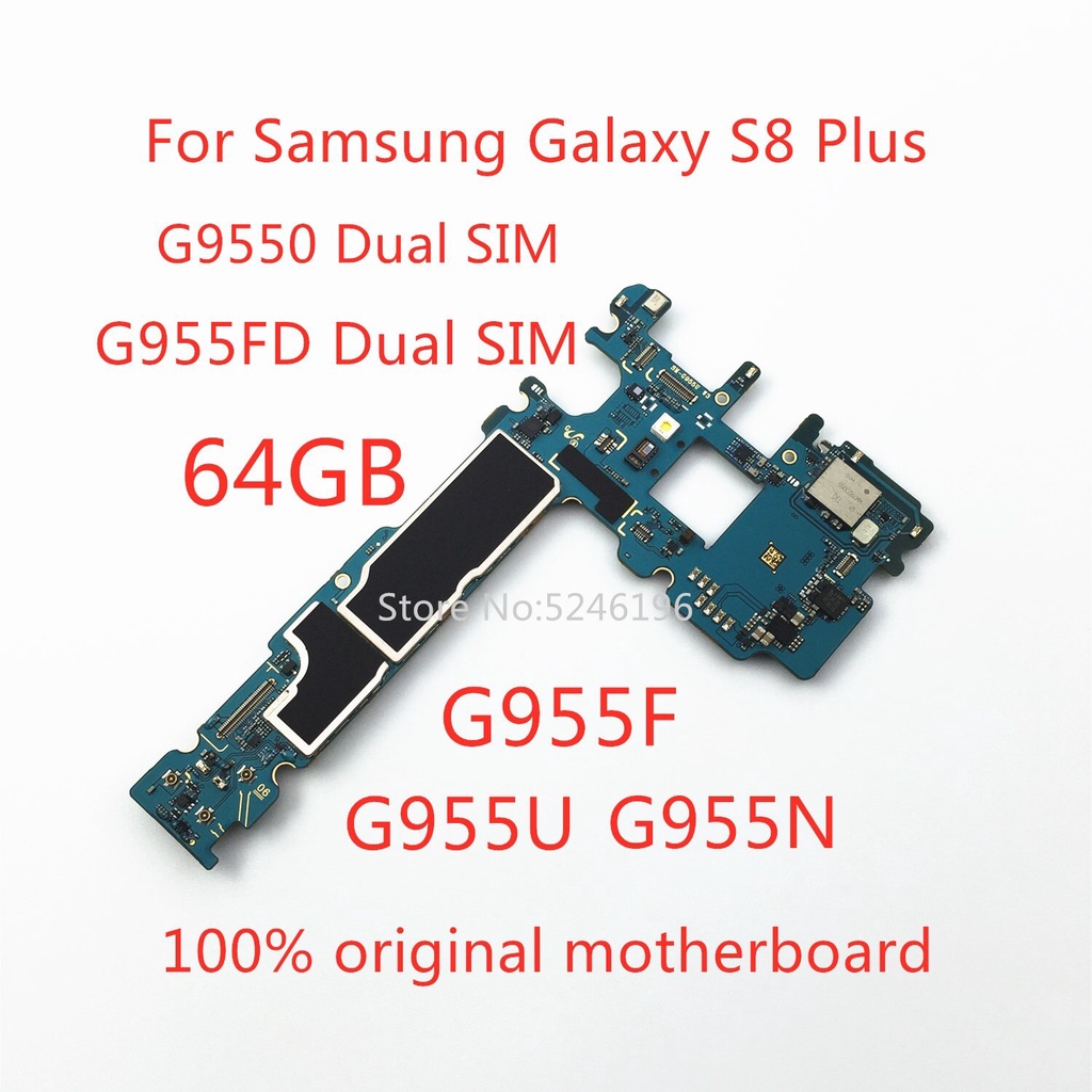 1pcs ใช้กับสําหรับ Samsung Galaxy S8 Plus S8 + G9550 G955FD G955F G955U G955N 64GB ปลดล็อคเมนบอร์ดเป