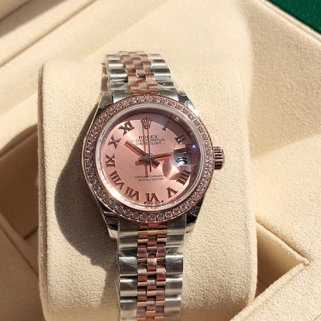 พรี​ ราคา12500 Rolex DateJust นาฬิกา​ผู้หญิง​ สาย​ส​แตนเลส​ นาฬิกาแบรนด์เนม size28mm
