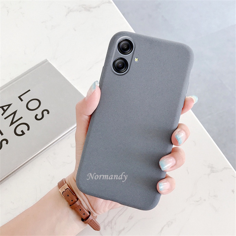 2022 New Simple Smartphone Case Samsung Galaxy A04e A04 E A04s 4G เคสโทรศัพท์ Candy Colors Matte Handphone Casing TPU Silicagel Soft Cover All-inclusive Camera Shockproof Protection Case เคส #7
