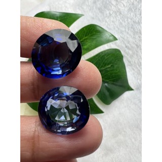 synthetic stone Lab Blue sapphire oval 17x15- 18cts