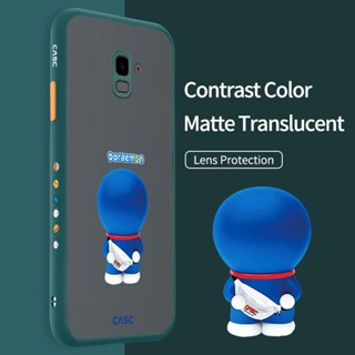 เคสโทรศัพท์มือถือ PC แข็ง แบบซิลิโคนใส ลายเกราะอ้วนน่ารัก สีฟ้า สําหรับ Samsung Galaxy J6