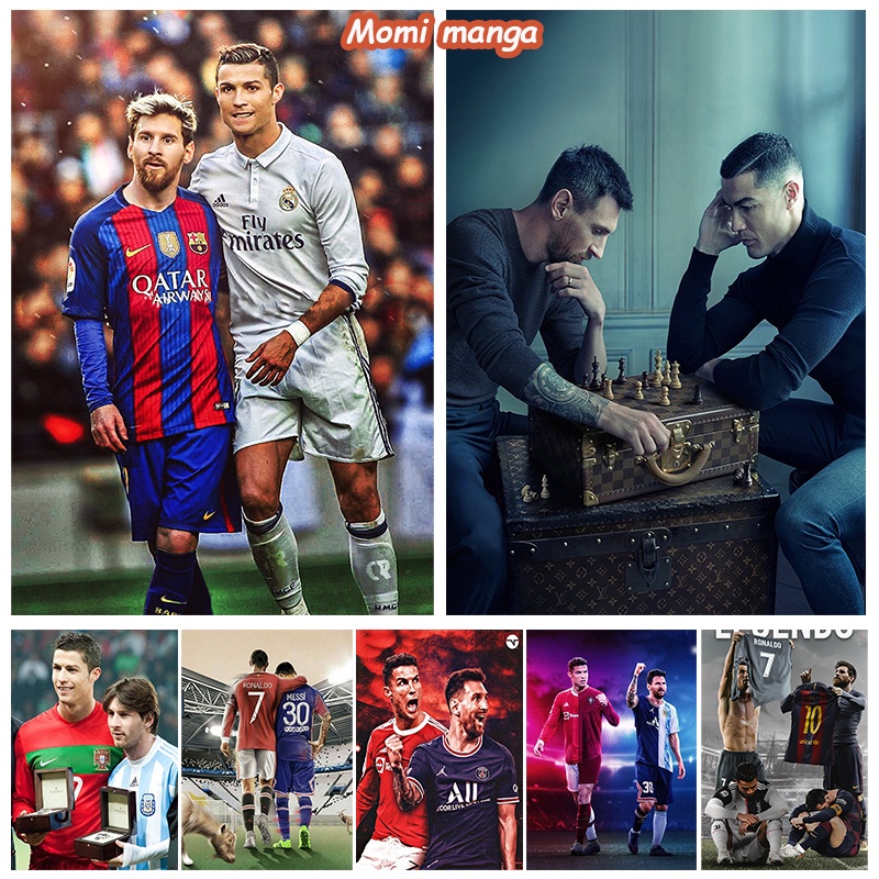 เครื่องเล่นเพลง Messi And Ronaldo Poster Wall Painting ตกแต่งห้อง Ms: 435