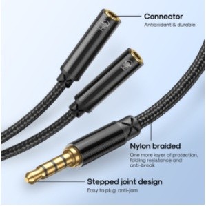 JOYROOM SY-A04 สายแปลงแยกเสียง jack 1 in 2 Headphone Male to 2-female Audio Cable สายแยกหูฟัง เข้า 1 ออก 2