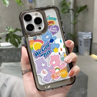 เคสโทรศัพท์มือถือ แบบใส ลายหมีอวกาศ สีรุ้ง สําหรับ iphone 14 Pro Max 13 11 12 7Plus X XR XS Max 8 7