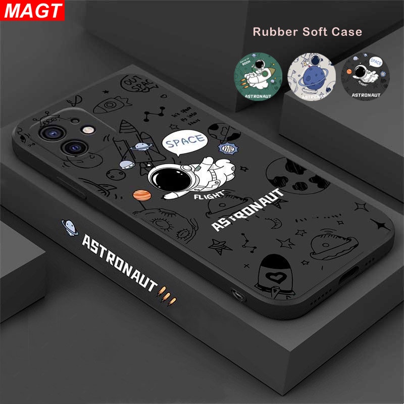 เคสโทรศัพท์มือถือ ซิลิโคนนิ่ม ป้องกัน ลายนักบินอวกาศ สําหรับ IPhone 13 Pro Max 11 12 Xr XS 6 6S 7 8 Plus SE 2020