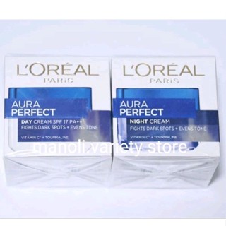 50 มล. Loreal ลอรีอัล ออร่า เดย์ครีมไนท์ครีม เพอร์เฟ็คท์ SPF17 PA++ LOREAL AURA