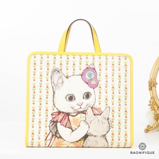 GUCCI KIDS TOTE SQ CAT YELLOW DENIM