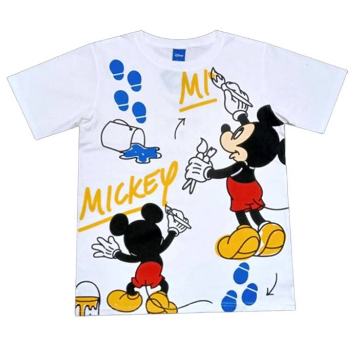เสื้อยืดสีขาวคอตตอน เสื้อผ้าเด็กลิขสิทธิ์แท้พรอ้มส่ง เสื้อแขนสั้น Disney Mickey Mouse มิคกี้ มินนี่ 