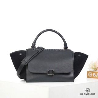 CELINE TRAPEZE MEDIUM BLACK LAMB SHW