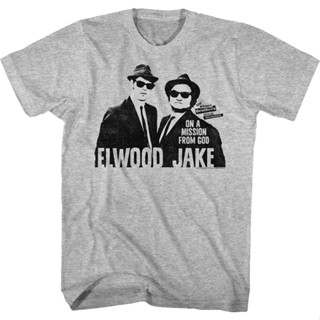 Retro Elwood And Jake Blues Brothers T-Shirt เสื้อโอเวอร์ไซ เสื้อเด็กหญิง