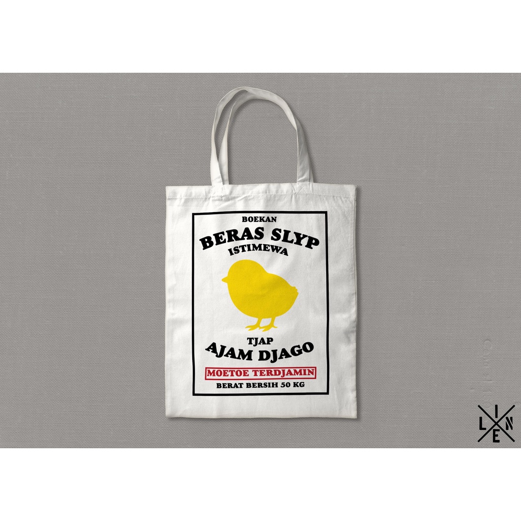 XLINE Tote Bag/Goodie Bag/Shopping Bag Blacu RICE SACK TJAP JAM DJAGO