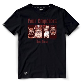 เสื้อยืด Dextreme เสื้อวันพีซ T-shirt DOP-1573  One Piece ลาย Four Emperors มี สีดำ และ สีกรม