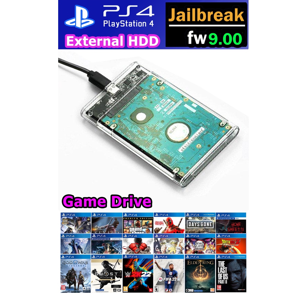 PS4 Accessories External HDD Game Drive for PS4 เลือกเกมลงได้เต็มความจุ ...