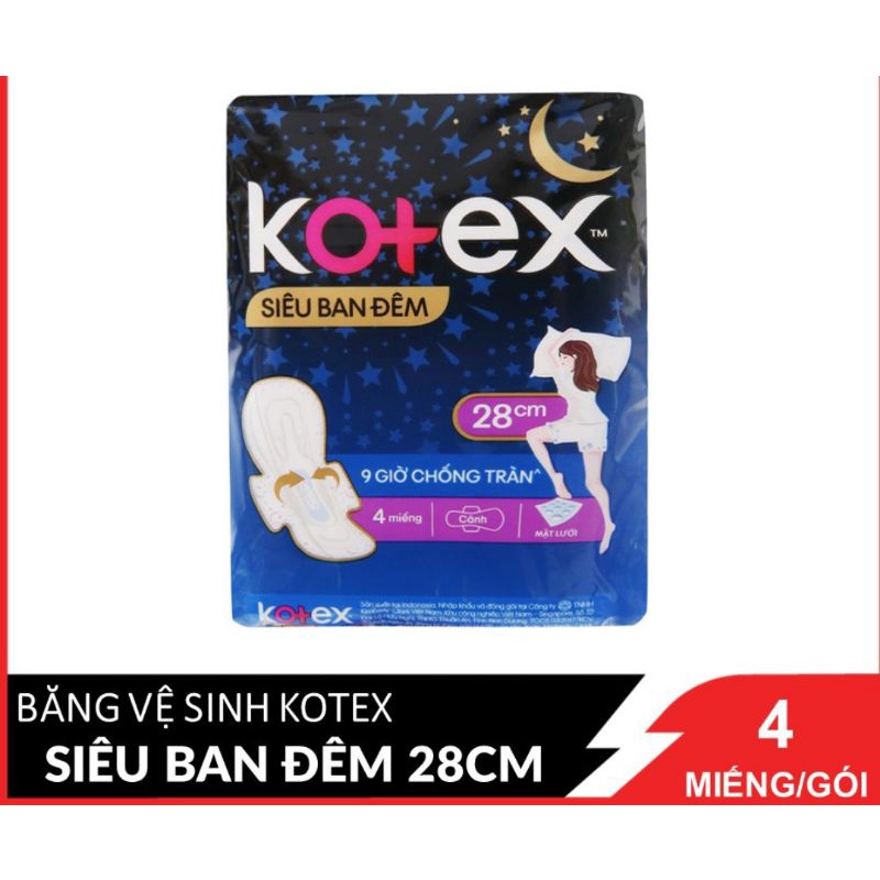 Kotex super night tampons Maxi Wings 4 ชิ ้ น 28ซม