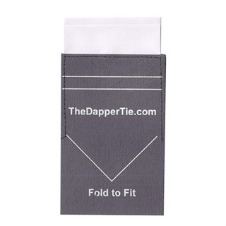 TheDapperTie : TDTAMZ001* ผ้าเช็ดหน้าใส่กระเป๋าเสื้อสูท Mens Solid Flat Double Toned Pre Folded Pocket Square on Card