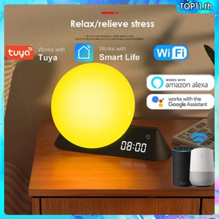 Tuya นาฬิกาปลุกอัจฉริยะ wifi พร้อมนาฬิกาปลุก พระอาทิตย์ขึ้น และพระอาทิตย์ตกจําลองแอพ รีโมตคอนโทรล ทํางานร่วมกับ alexa google home