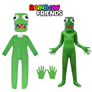 Roblox Rainbow Friends Game Green Cosplay Costume Kids Halloween Fancy Dress Party