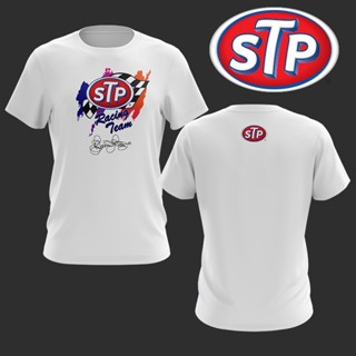 เสื้อยืดผ้าฝ้าย เสื้อยืด พิมพ์ลายธงแข่งรถ STP SON OF GUN สําหรับกลางแจ้ง