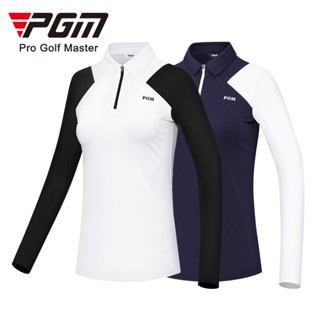 Pgm GOLF เสื้อโปโลแขนยาว ผ้านิ่ม ใส่สบาย กระชับสัดส่วน แฟชั่นสําหรับผู้หญิง YF530