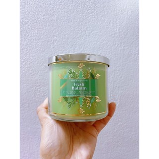 ((พร้อมส่ง)) Bath and Body Works 3 wick Candle 411g. กลิ่น Fresh Balsam