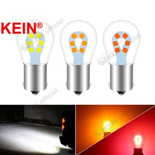 Kein หลอดไฟเลี้ยว ไฟเบรกท้ายรถยนต์ LED 1156 BA15S 1157 BAY15D P21W P21/5W 12SMD สีขาว แดง เหลือง