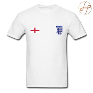 เสื้อยืดคอกลมSanc6 {พร้อมส่ง} เสื้อยืดแขนสั้นลําลอง ผ้าฝ้าย 100% พิมพ์ลาย England World Cup พลัสไซซ์ ของขวัญวันเกิด สําห