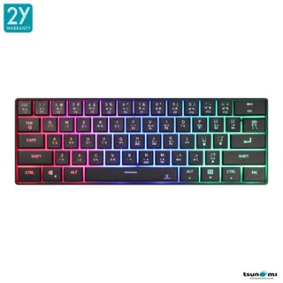 Tsunami GK-61 RGB 60% Compact Membrane Gaming Keyboard  (Black)