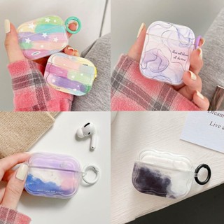 เคสหูฟัง TPU แบบนิ่ม ลายก้อนเมฆ และดวงจันทร์ สีโปร่งใส หลากสี สําหรับ AirPods Pro 2 3 Air pods Pro2