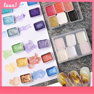 สีน้ำอัดแข็ง สีน้ำเมทาลิค 6สี/12สี/32สี สีน้ำเพ้นท์เล็บ สีสวย สามารถทำเล็บสไตล์ เกาหลี สีน้ำเพ้นท์เล็บเจล มีประกายชิมเมอร์ สีน้ำเมทาลิค สีหลากหลาย สีน้ำอัดแข็งเหมาะสำหรับเพ้นท์เล็บ สายDIY  Cod