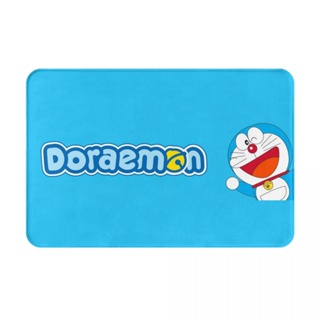 พร้อมส่ง พรมเช็ดเท้า ผ้าสักหลาด กันลื่น ลายโลโก้ Doraemon (5) 16x24 นิ้ว สําหรับห้องน้ํา