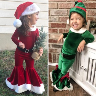 7C300 ชุดเด็ก ชุดซานตาครอส ชุดแซนตี้ ชุดคริสต์มาส ขาบาน Children Santy Santa claus Christmas Costumes