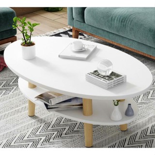 Coffee table โต๊ะกลางห้องนั่งเล่น 50x100x43cm สีขาว E5087-WHITE