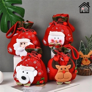 Christmas Santa Sack Exquisite Santa Claus Flannel Candy Bag /Children Xmas Gifts Apple Snack Storage Bag