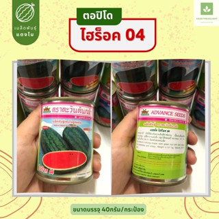 ไฮร็อค 04 แตงโมตอปิโด เมล็ดพันธุ์แตงโม ขนาดผล 5-7กก. 🍉 ไฮร็อค04