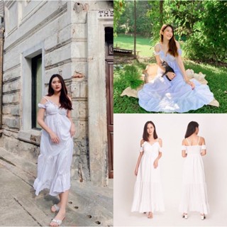 🧄Maxi dress bohemian🧄🍑ชุดเดรสยาวสีขาว เดรสขาว ชุดเดรสสีขาวโบฮีเมี่ยน🍑