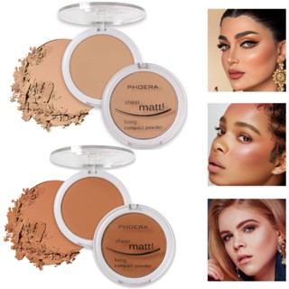 PHOERA 8 Colors Face Powder Foundation Full Coverage Long Lasting Smoothing Pressed Breathable Natural Face Powder Foundations Face Makeup