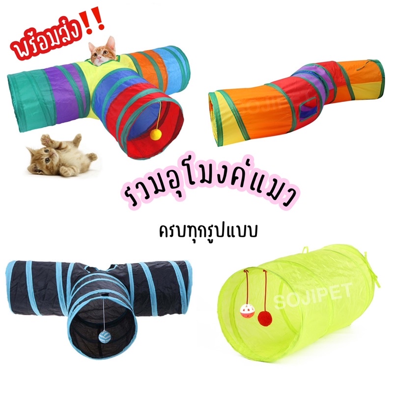 พร้อมส่ง อุโมงค์แมว ทุกรูปแบบ ของเล่นแมว ที่ซ่อนแมว บ้านแมว ครบทุกลาย