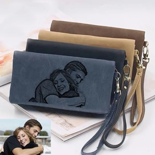 Customized Photo Wallet Personality Fashion Ladies Long Large-Capacity Synthetic Leather Double Zipper Clutch Mother&amp;#39