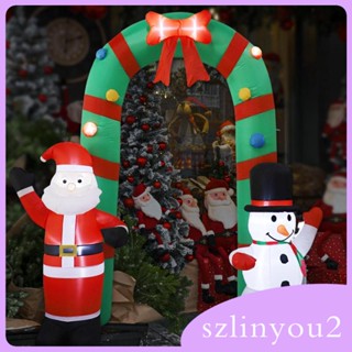 [szlinyou2] ซุ้มประตูเป่าลมคริสต์มาส พร้อมไฟ LED สําหรับลานกลางแจ้ง