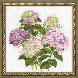 Rio-1246 Garden Hydrangea ชุดปักครอสติชลิขสิทธิ์แท้ ครอสติชไม่พิมพ์ลาย แบรนด์ Riolis