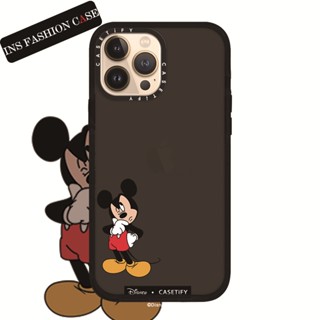 Casetify X Mickey? เคสโทรศัพท์มือถือแบบนิ่ม ใส กันกระแทก สีดํา สําหรับ iPhone 14 13 12 11 Pro MAX IX XS MAX XR 6 6s 7 8 Plus