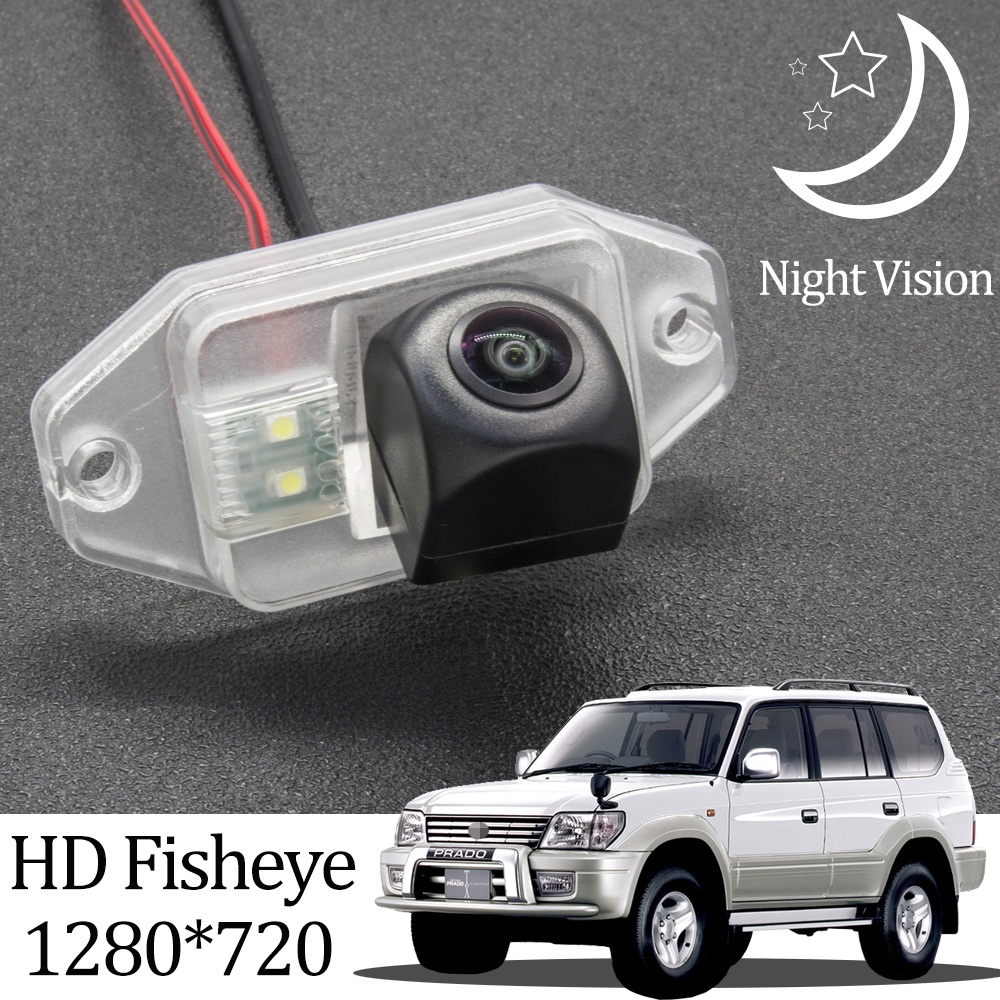 กล้องมองหลังรถยนต์ HD Starlight night vision CCD 12V 720P Fisheye อุปกรณ์เสริม สําหรับ Toyota Land Cruiser Prado 90 1996–2002