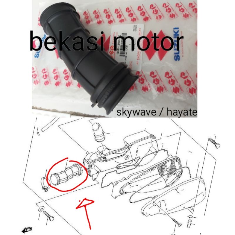 13881-13H หลอด outlet กล่องยางกรองการเชื่อมต่อคาร์บูเรเตอร์ suzuki skywave hayate เดิม